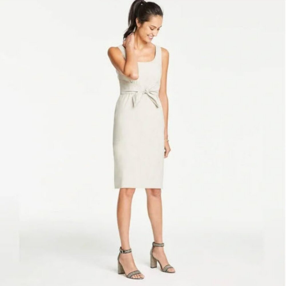 Ann Taylor Linen Tie Front Dress
